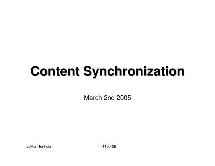 content synchronization content synchronization