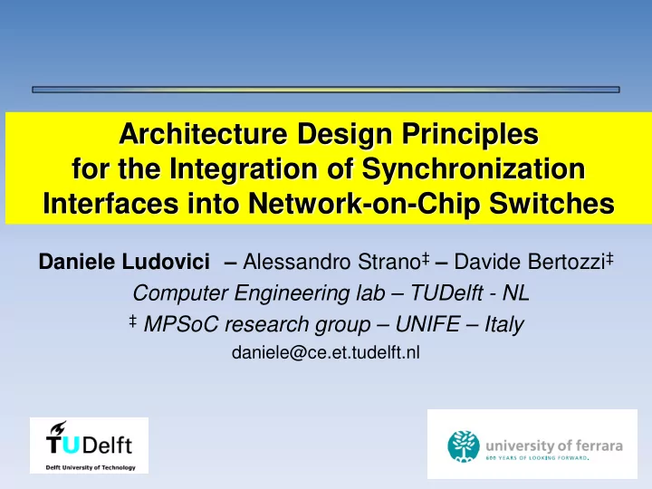 architecture design principles for the integration of