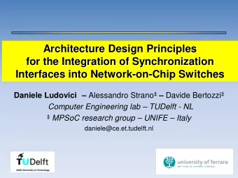 Architecture Design Principles  for the Integration of Synchronization  Interfaces into