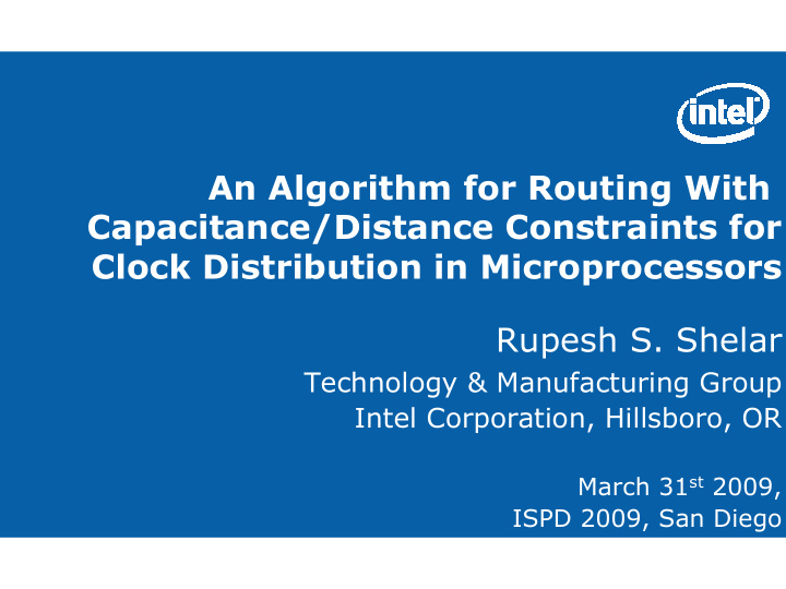 an algorithm for routing with capacitance distance