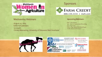 Sponsors  Wednesday Webinars  Upcoming Webinars- 8/26  Newsletters  August 12, 2015 9/9  How