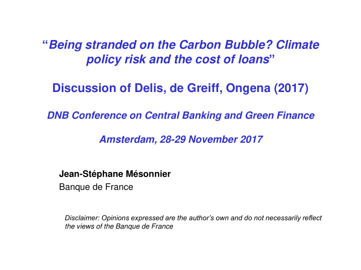 being stranded on the carbon bubble climate