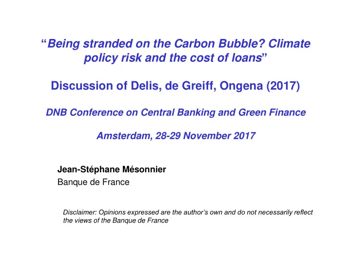 being stranded on the carbon bubble climate