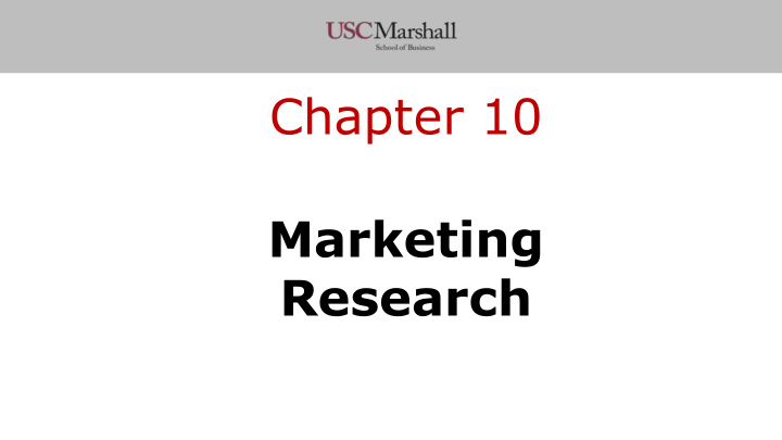 chapter 10 marketing research marketing research