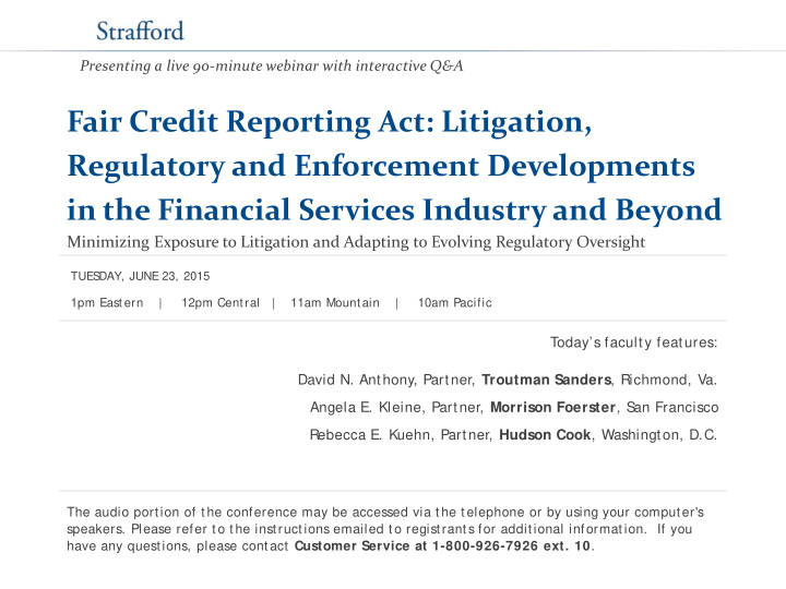 fair credit reporting act litigation regulatory and