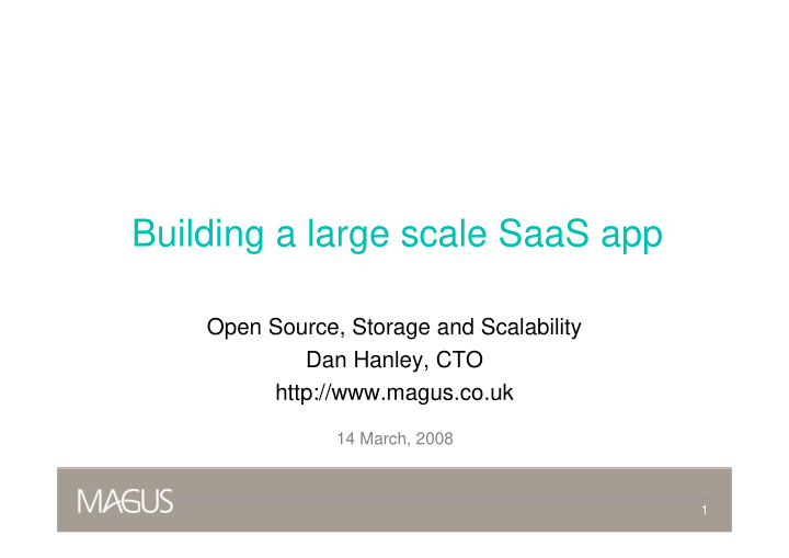 building a large scale saas app