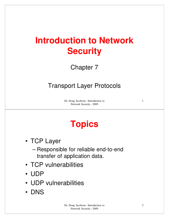 introduction to network security security