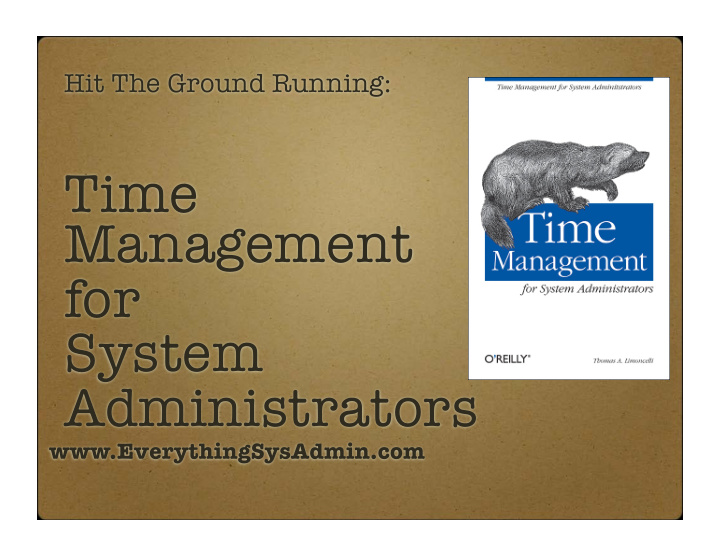time management for system administrators