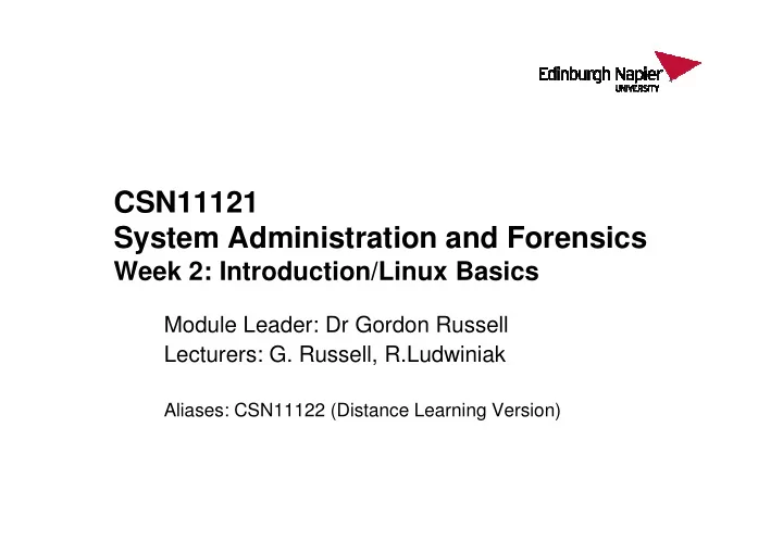 csn11121 system administration and forensics