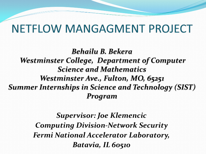 supervisor joe klemencic computing division network