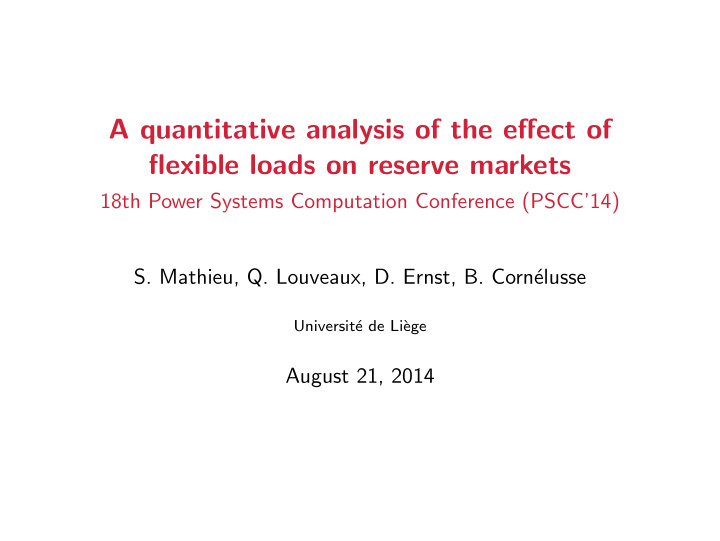 a quantitative analysis of the effect of flexible loads
