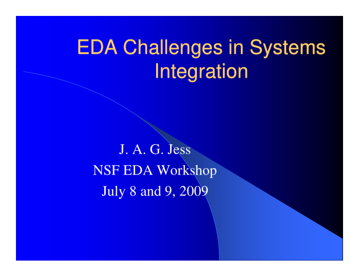 eda challenges in systems eda challenges in systems eda