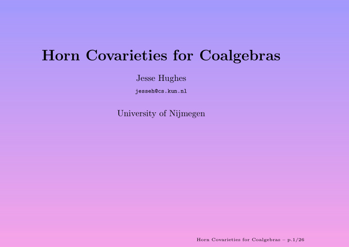 horn covarieties for coalgebras