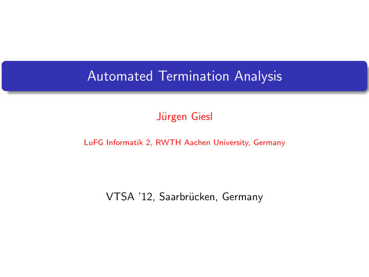 automated termination analysis
