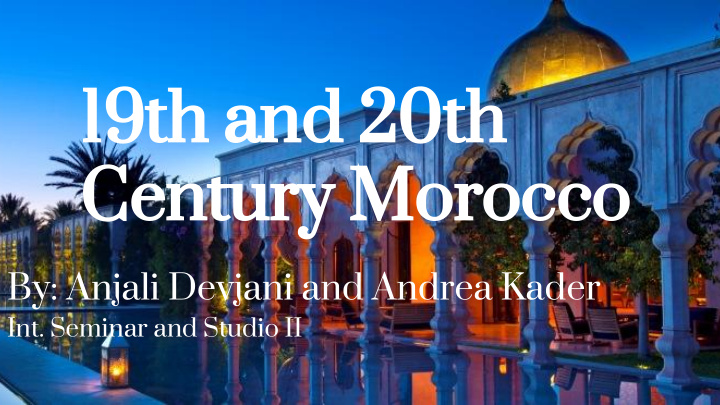 19th and 20th century morocco