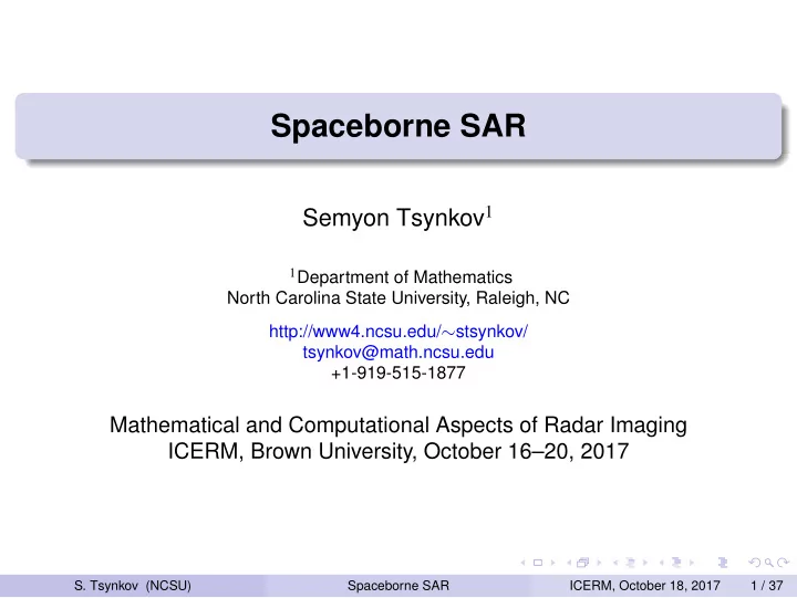 spaceborne sar
