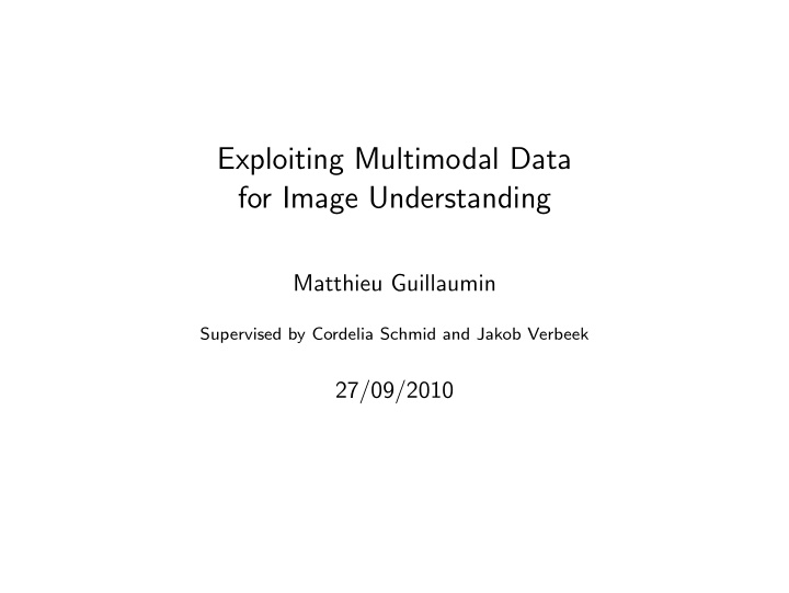 exploiting multimodal data for image understanding