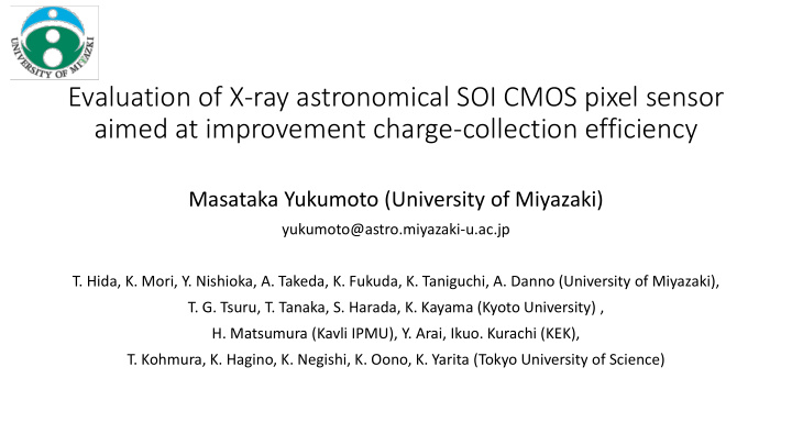 evaluation of x ray astronomical soi cmos pixel sensor