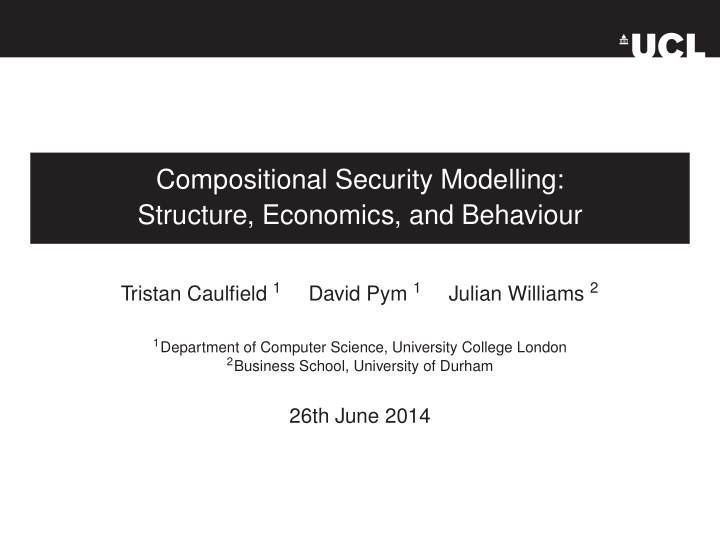 compositional security modelling structure economics and