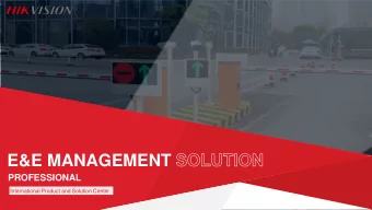 E&amp;E MANAGEMENT  PROFESSIONAL  International Product and Solution Center  Solution Background