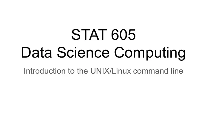 stat 605 data science computing