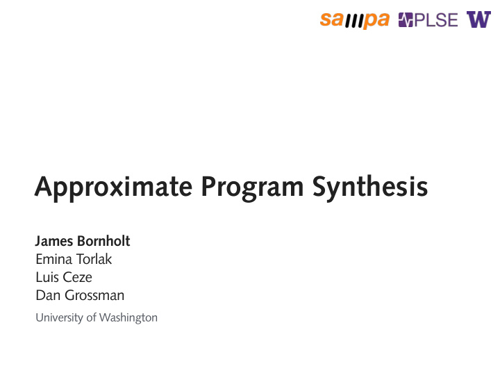 approximate program synthesis