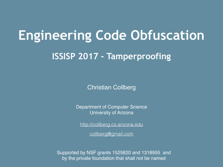engineering code obfuscation