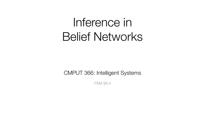 inference in belief networks