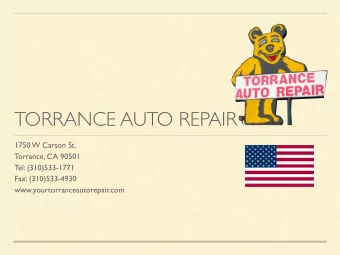 TORRANCE AUTO REPAIR  1750 W Carson St.  Torrance, CA 90501  Tel: (310)533-1771  Fax: (310)533-4930