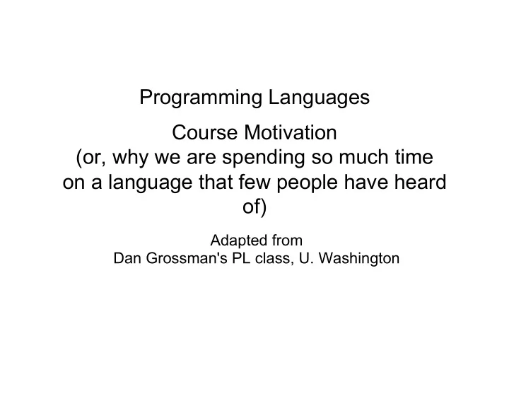 programming languages