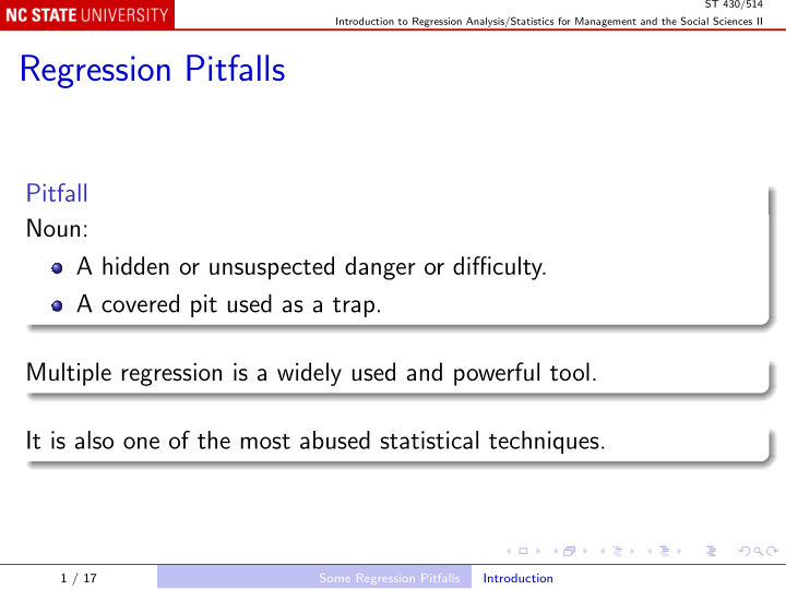 regression pitfalls