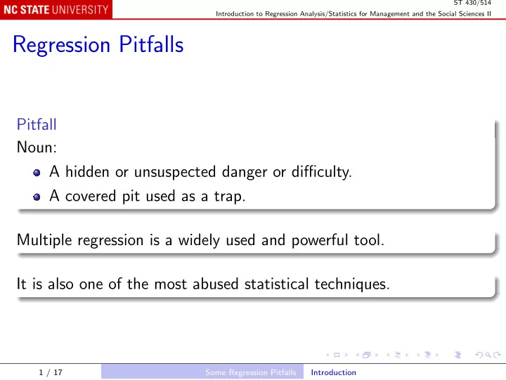 regression pitfalls