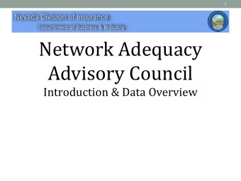 Network Adequacy  Advisory Council  Introduction &amp; Data Overview  2  Life &amp; Health Contacts