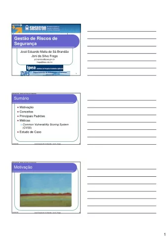 Gesto de Riscos de  Segurana  Jos Eduardo Malta de S Brando  Joni da Silva Fraga