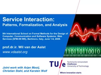 Service Interaction:  Patterns, Formalization, and Analysis  9th International School on Formal