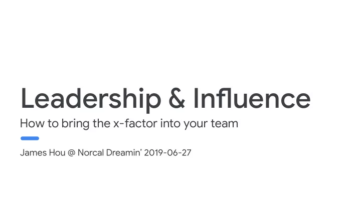 leadership infmuence