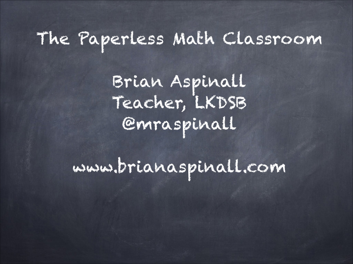 the paperless math classroom