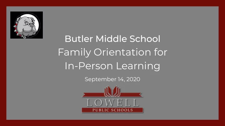 family orientation for in person learning