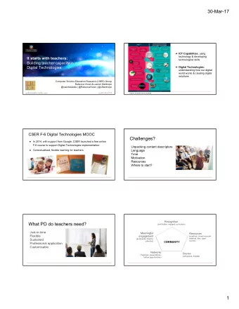 30-Mar-17  ICT Capabilities: using  technology &amp; developing  It starts with teachers: