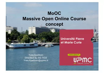 MoOC  Massive Open Online Course  concept  Universit Pierre  et Marie Curie  Yves Epelboin