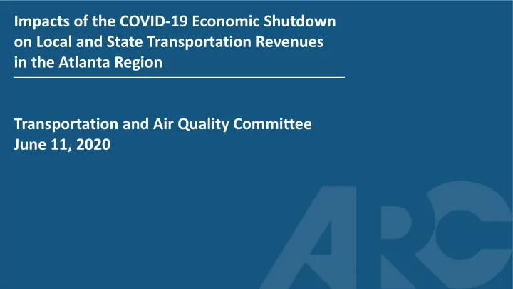 impacts of the covid 19 economic shutdown on local and