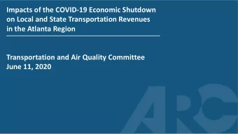 Impacts of the COVID-19 Economic Shutdown  on Local and State Transportation Revenues  in the