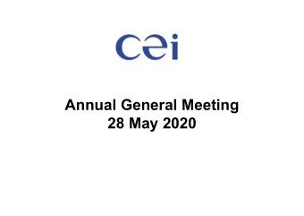 Annual General Meeting  28 May 2020  COVID-19 Measures Taken  Business and Staff Well-Being
