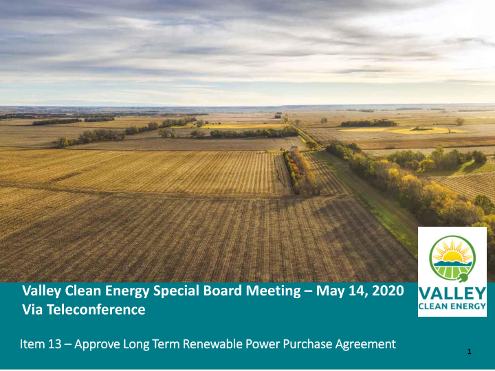 valley clean energy special board meeting may 14 2020 via
