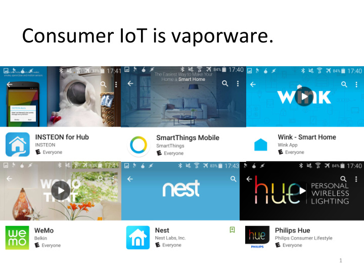 consumer iot is vaporware