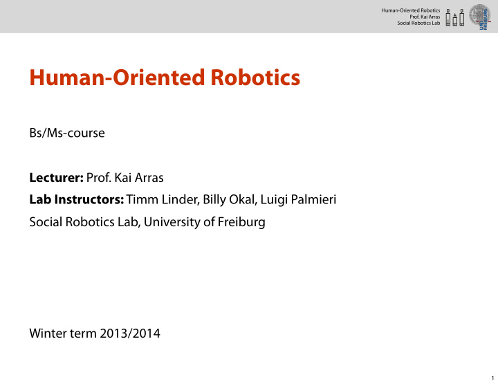 human oriented robotics