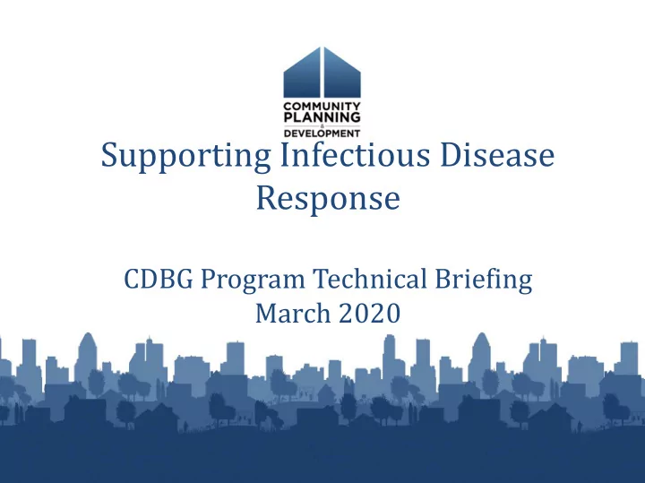 supporting infectious disease response