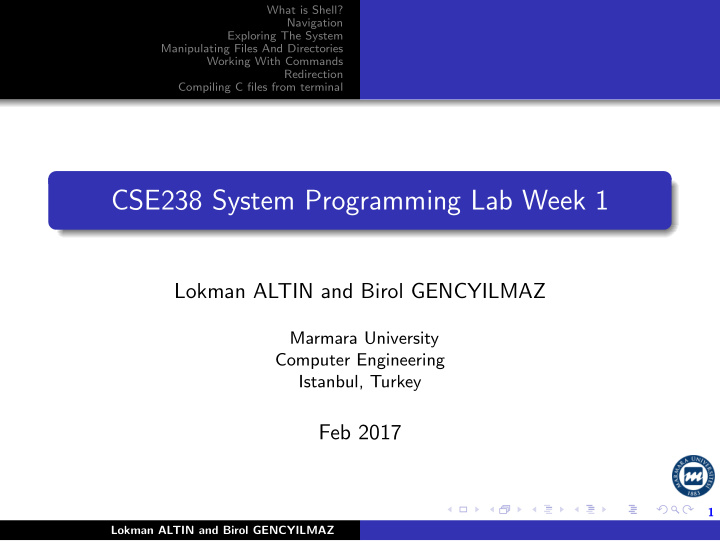 cse238 system programming lab week 1
