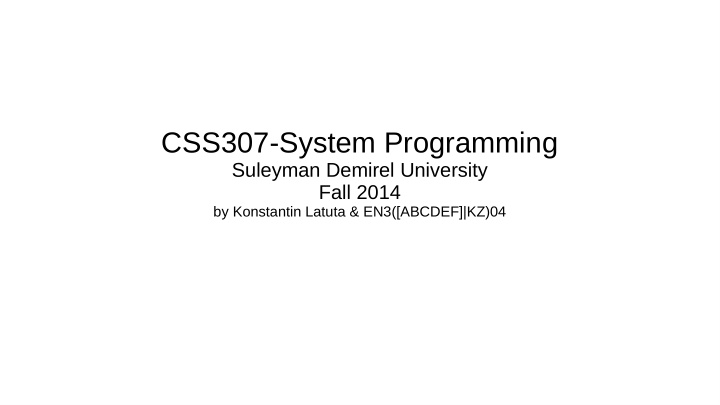 css307 system programming