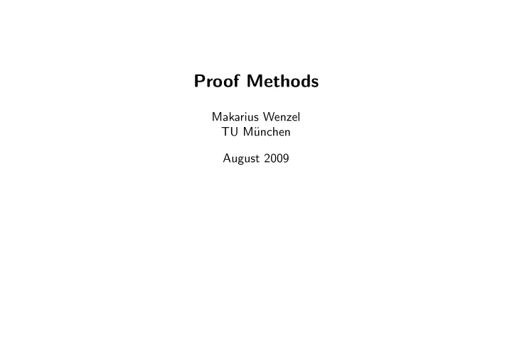 proof methods